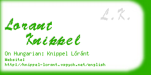 lorant knippel business card